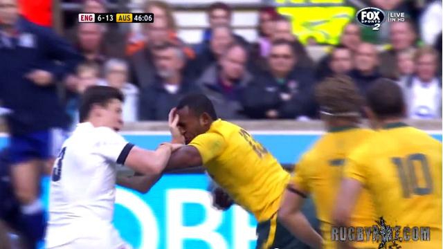 VIDEO. Tevita Kuridrani raffute Joel Tomkins avec autorité