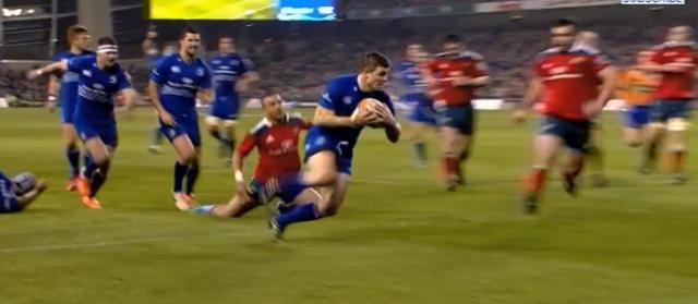 VIDÉO. Brian O'Driscoll marque l'essai de la victoire lors du choc Leinster - Munster