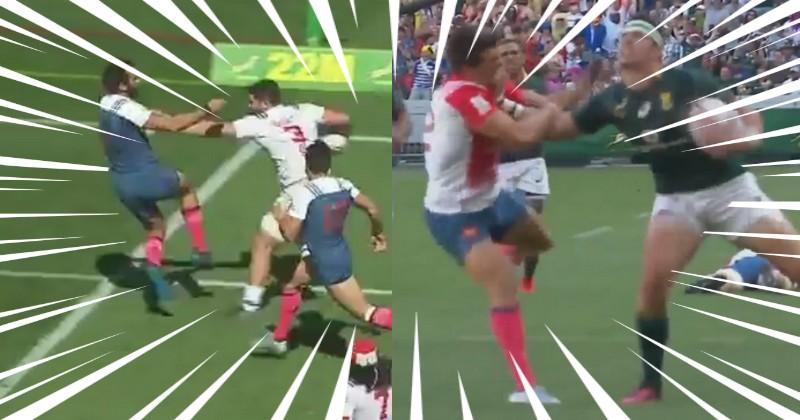 VIDEO. Cape Town 7s - Les énormes raffuts de Ruhan Nel et Danny Barrett face à France 7