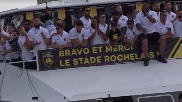 VIDEO. Les joueurs du Stade Rochelais fêtés dans une ambiance de folie sur le Vieux Port