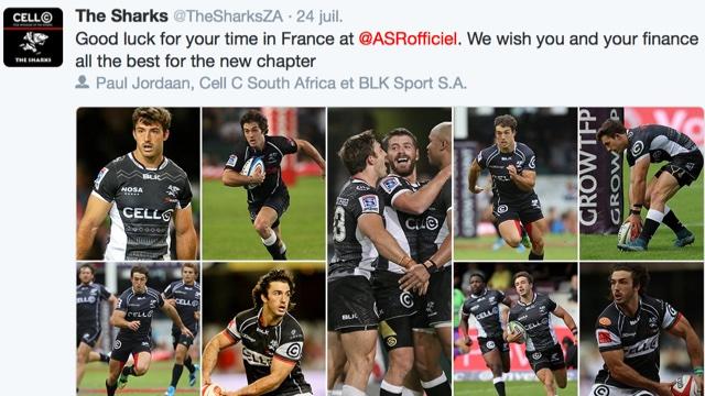 RÉSEAUX SOCIAUX. Les Sharks auraient-ils mal digéré le départ de Paul Jordaan à la Rochelle ? 