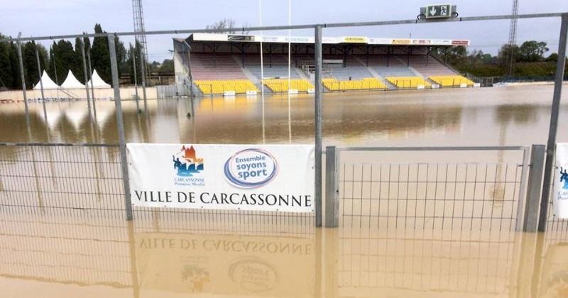 PHOTOS. Les stades de l'Aude sous l'eau après les fortes inondations dans le département