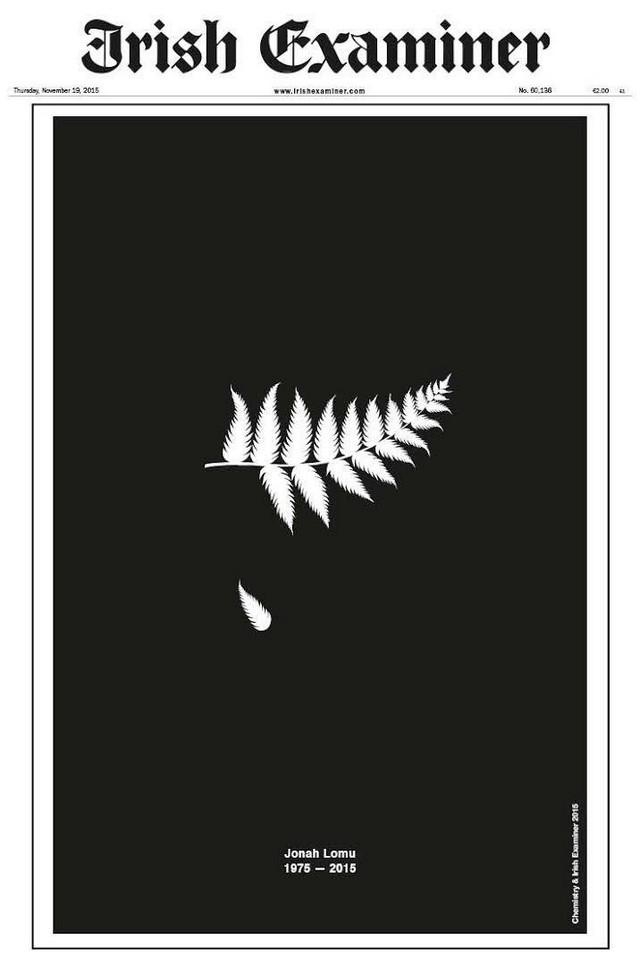 PHOTOS. L'hommage de la presse internationale à Jonah Lomu avec la très belle Une de l'Irish Examiner