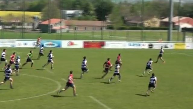 VIDEO. Rugby Amateur. Combinaison en touche, petit par-dessus : le bel essai des Bélascains de Savès-Comminges