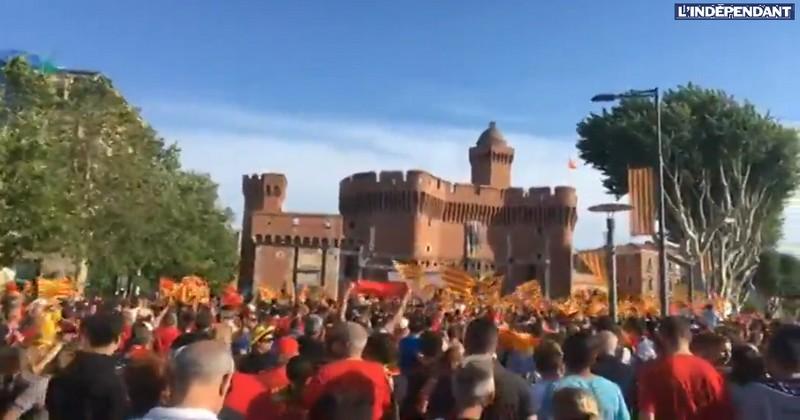 VIDEO. Pro D2 - L'USAP fête son titre avec des milliers de supporters au pied du Castillet