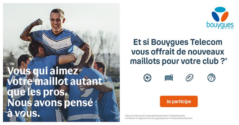 Maillots, shorts, chaussettes Gilbert, gagnez un sponsoring Bouygues Télécom pour votre club !