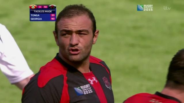 VIDEO. Coupe du monde. L'énorme performance défensive de la Géorgie de Mamuka Gorgodze face aux Tonga