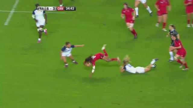 VIDEO. Coupe du monde de rugby féminin. Marjorie Mayans et Sandrine Agricole distribuent les caramels face au Canada