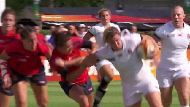 VIDEO. Coupe du monde de rugby féminin. Marlie Packer pulvérise la défense de l'Espagne dans le Top 5 des essais de la 2e journée