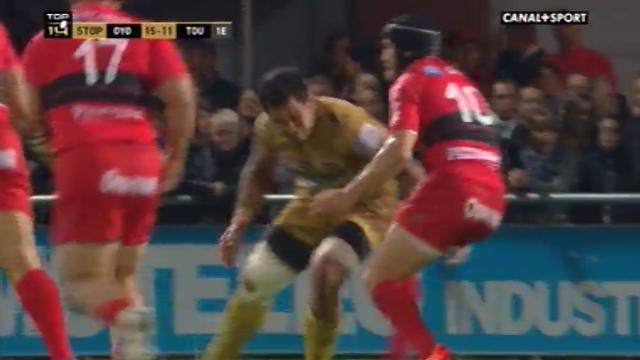 VIDÉO. Oyonnax - Toulon : Maurie Fa'asavalu découpe Matt Giteau et prend un carton jaune