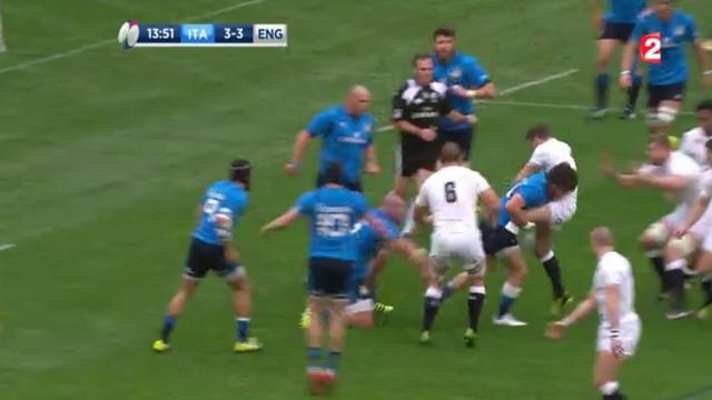 VIDEO. 6 Nations - Italie. Michele Campagnaro fait reculer les Anglais avec deux énormes plaquages