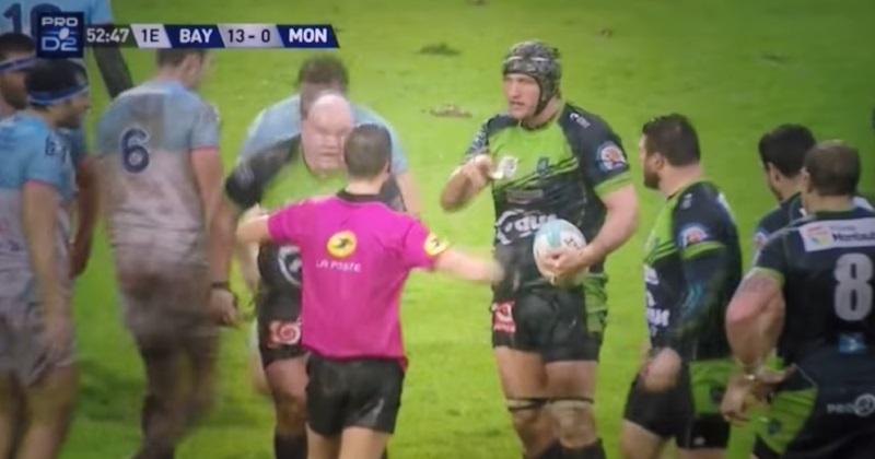 VIDÉO. Insolite - Montauban : avec humour, Olivier Caisso veut renvoyer l'arbitre au vestiaire face à Bayonne