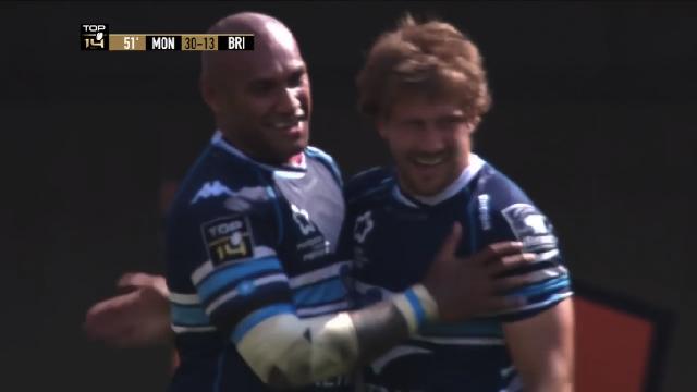 VIDEO. Top 14 -  MHR - La passe au pied de filou de Benoît Paillaugue pour le triplé de Nemani Nadolo