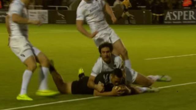 VIDEO. Premiership - L'ancien Toulonnais Sinoti Sinoti dribble et met les cannes pour un essai de 80M