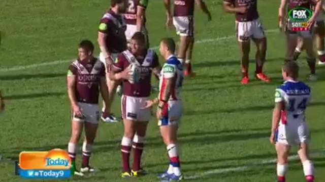 VIDEO. NRL. Korbin Sims passe le bonjour à Willie Mason à sa façon