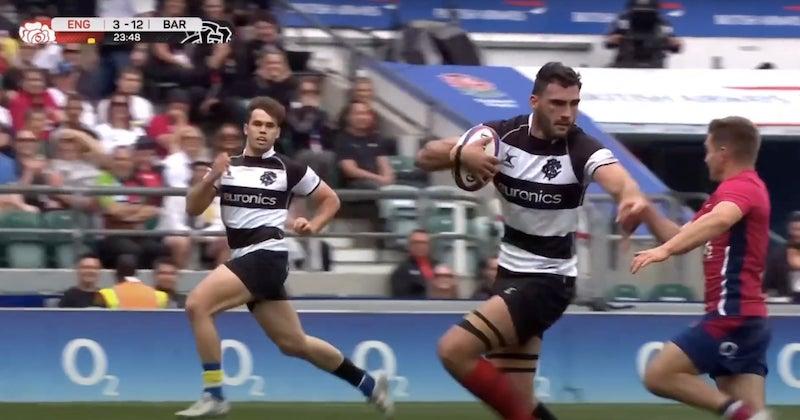 VIDÉO. Avec une interception de 70 mètres d'Ollivon, les Barbarians Britanniques écrasent l'Angleterre à Twickenham