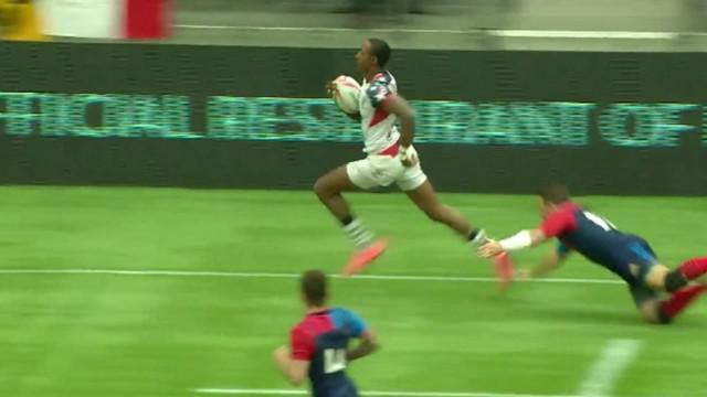 VIDEO. Vancouver 7s. Perry Baker punit France 7 sur une accélération fulgurante