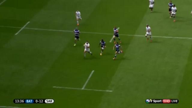 VIDEO. Premiership. Le talonneur Jamie George dépose les 3/4 de Bath pour l'essai 