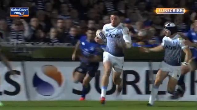 VIDEO. Pro 12 : L'essai splendide d'Alex Cuthbert dans la défense du Leinster