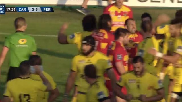 VIDÉO. PRO D2. Bagarre générale entre Carcassonne et l'USAP, David Marty et Bastien Dupuy voient rouge