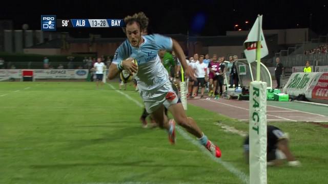 VIDEO. Pro D2 - Bayonne. Julien Jané passe la défense d'Albi en revue sur 60m 