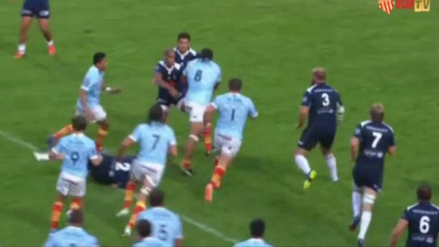 VIDEO. Pro D2 - USAP. Henri Tuilagi charge pour l'essai de David Marty face à Agen