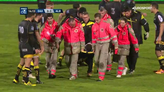 VIDEO. Pro D2. Dax - Albi : La terrible collision entre Martin Prat et Timilai Rokoduru