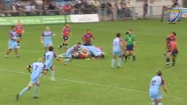 VIDEO. Pro D2 : Le demi de mêlée de Bourgoin passe la défense d'Aurillac en revue