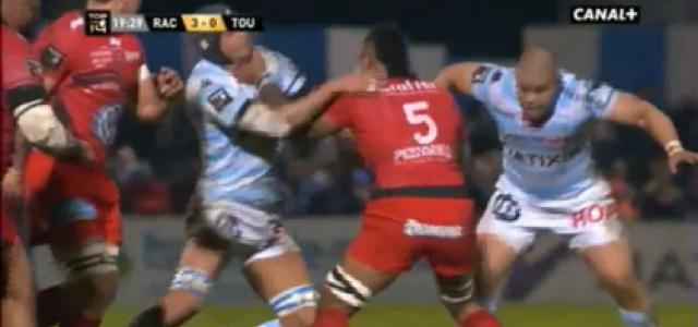 VIDÉO. Racing Métro - RCT : Jocelino Suta déracine Juandre Kruger avec un raffut à la gorge