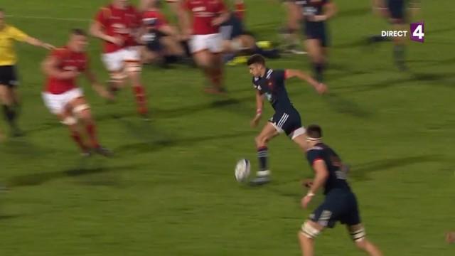 VIDEO. 6 Nations U20 - Romain Ntamack conclut avec talent une superbe relance de 80m des Bleuets