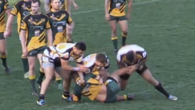 VIDEO. Rugby à XIII. Jared Edwards tente de casser la jambe de Fa'avae Eli sur un plaquage