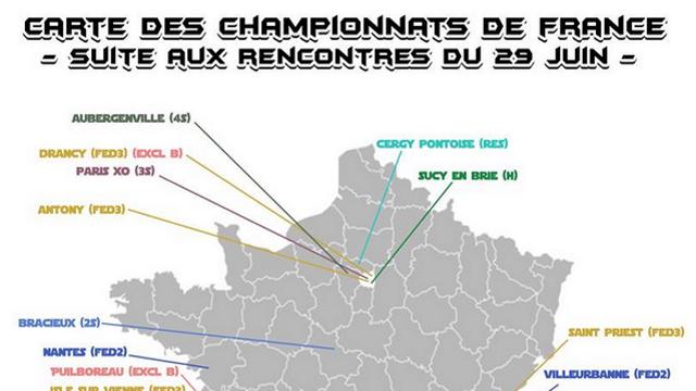 PHOTO. Rugby Amateur : la carte de France des clubs toujours en lice pour être champion