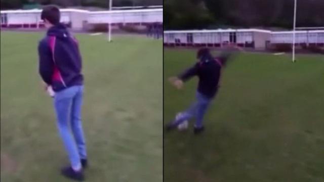 VIDEO. Rugby amateur #47 : ce jeune joueur invente le drop avec un coup du foulard