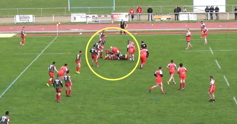 Rugby Amateur : quand un n°10 essaie de déblayer dans un ruck, ça donne... ça ! [VIDEO]