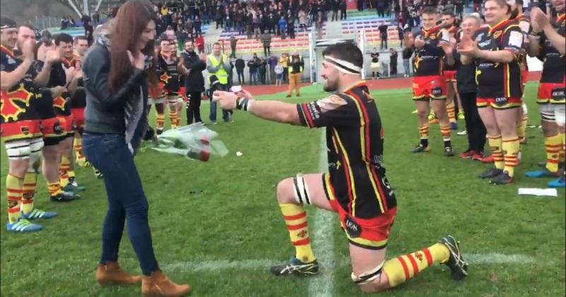 VIDÉO. Rugby Amateur : un 2e-ligne de Trélissac fait sa demande en mariage sur le terrain