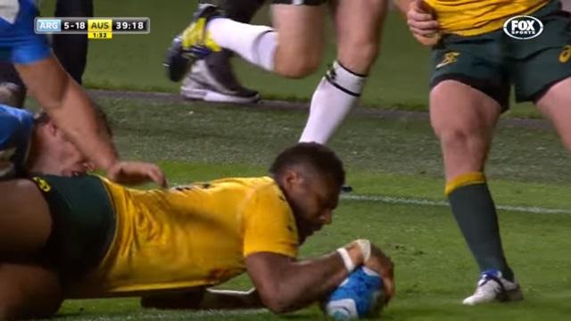 VIDEO. Rugby Championship : l'Australie bat l'Argentine dans un match de gala avec un doublé de Samu Kerevi