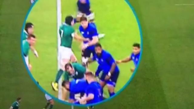 VIDEO. Coupe du monde. Irlande - France. Sean O'Brien sèche Pascal Papé avec un coup de poing