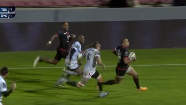 VIDÉO. Stade Toulousain. Gaël Fickou s'offre un essai en solo de 50 mètres contre Oyonnax