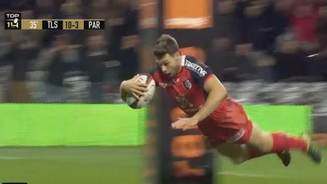 VIDEO. Top 14. Stade Toulousain - Stade Français : Louis Picamoles sonne la charge pour l'essai de Vincent Clerc