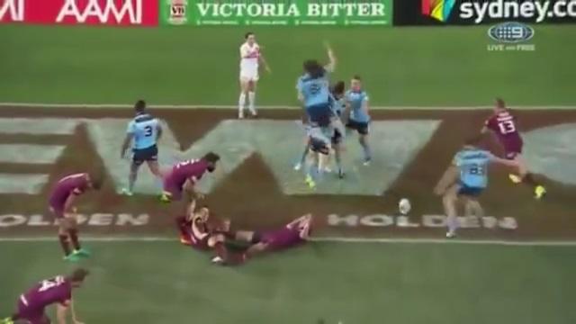 VIDEO. State of Origin : la célébration d'essai complètement ratée d'Aaron Woods