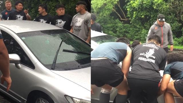 VIDEO. WTF : en Nouvelle-Zélande, les joueurs des Sunwolves viennent en aide à un automobiliste accidenté
