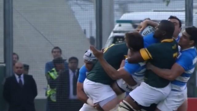 VIDEO. Rugby Championship. Teboho Mohoje tente de battre le record du monde de plaquages hauts