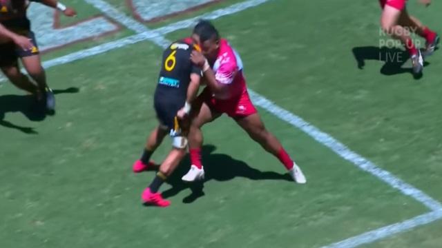 VIDEO. Brisbane 10s : le Tongan Thor fait décoller Liam Messam comme une fusée sur une percussion