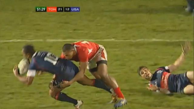 VIDEO. Tonga - Le joueur de Bergerac David Halaifonua fait des misères aux USA