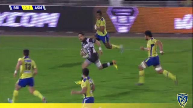 VIDEO. Top 14 - Brive - Clermont. Le slalom d'Alfi Mafi pour l'essai de 80m du CAB face à l'ASM