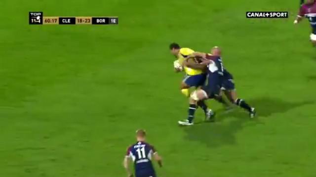 VIDEO. Top 14. John Ulugia fait exploser trois défenseurs pour sortir l'ASM du piège bordelais 