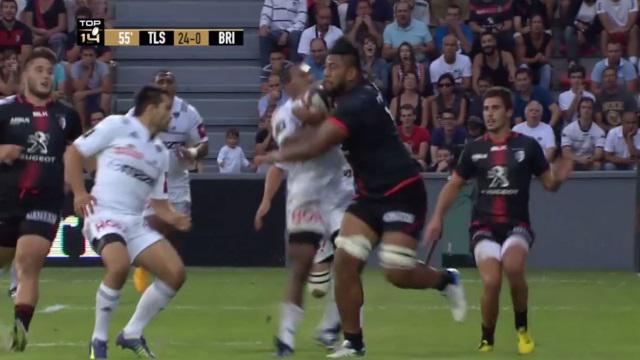 VIDEO. Top 14 - Stade Toulousain : la charge dévastatrice d'Edwin Maka sur 50m face à Brive