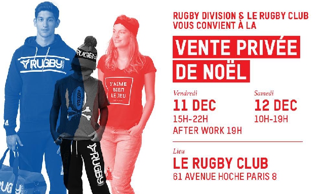 Cadeaux à gagner + Remise supplémentaire de 5% spéciale Rugbynistère sur la Vente Privée Rugby Division !