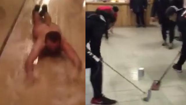 VIDEO. RUGBY AMATEUR : ventriglisse et curling au club-house, les joueurs de Saint-Yrieix nous régale