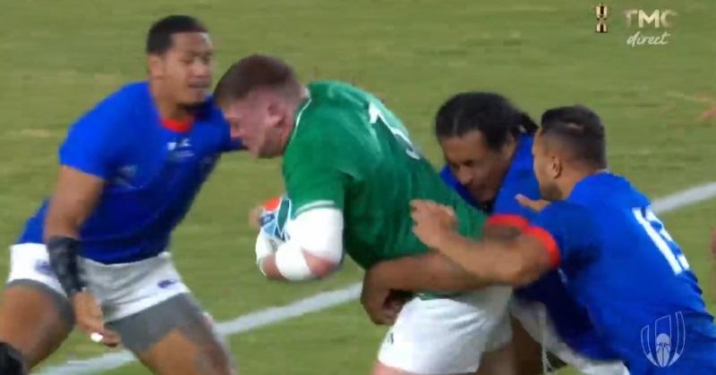 VIDÉO - Irlande : la charge phénoménale du pilier Tadgh Furlong qui marque face aux Samoa !